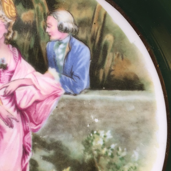 Regency Bone China Love Story Tea Cup and Saucer Green Border Love Story England - Picture 10 of 12